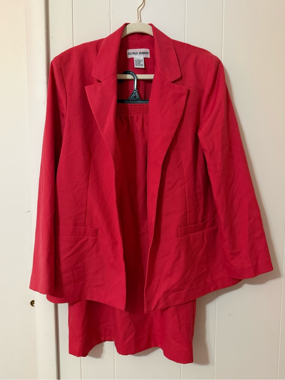 Alfred Dunner Red Women's Blazer Jacket + Skirt Set